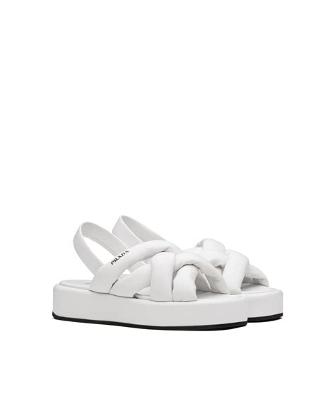 prada white leather slides